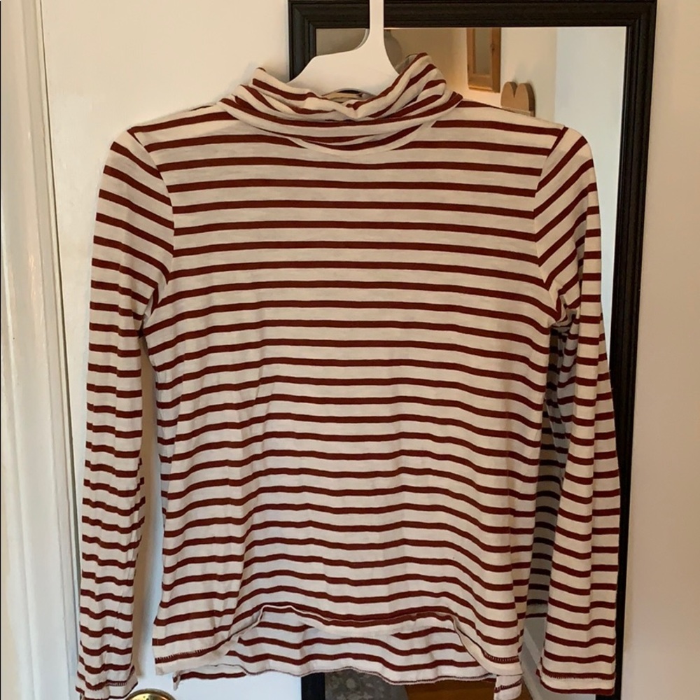 madewell striped red turtleneck